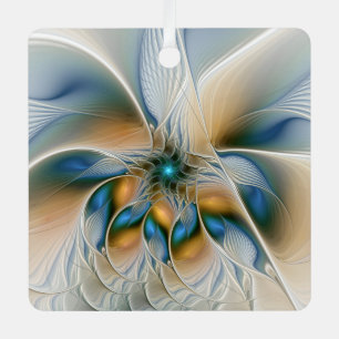 Adorno Metálico Arte fractal de fantasía abstracta y elevada con a