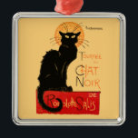Adorno Metálico Arte francés Steinlen Black Cat Classic<br><div class="desc">El gato negro - Un hermoso gato negro vintage del artista francés Theophile Steinlen,  un poster clásico del cabaret de Chat Noir de Victoria en Montmartre en París,  Francia.</div>