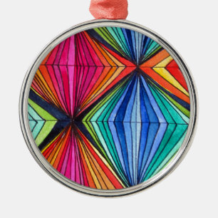 Adorno Metálico Arte geométrico óptico arcoiris