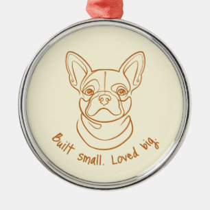 Adorno Metálico Arte lineal de Bulldog Francés. Construido pequeño