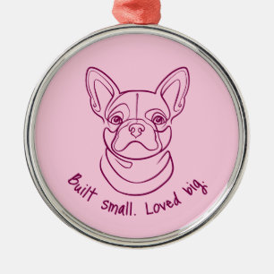 Adorno Metálico Arte lineal de Bulldog Francés. Construido pequeño