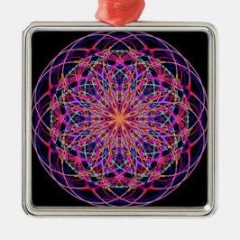 Adorno Metálico Arte Mandala rosa Negro Kaleidoscope
