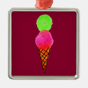 Adorno Metálico Arte pop con crema de hielo