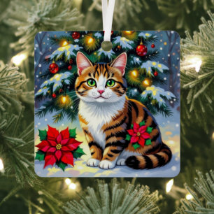 Adorno Metálico Arte popular gato atigrado y mensaje personalizado