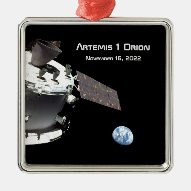 Adorno Metálico Artemis Orion Spacecraft Blue Marble (Frente)