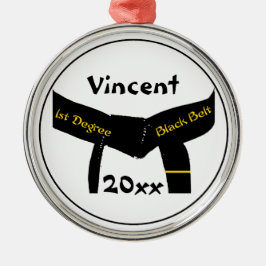 Adorno Metálico Artes marciales correa negra de primer grado