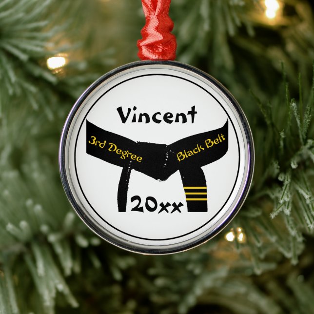 Adorno Metálico Artes marciales de tercer grado Banda del Cinturón (Árbol)