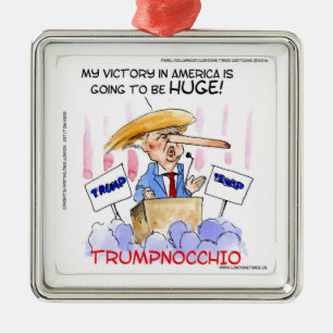 Adorno Metálico Artículos divertidos de Trumpnocchio Donald Trump