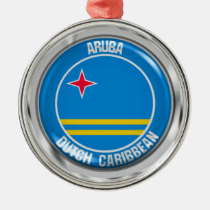 Adorno Metálico Aruba Round Emblem