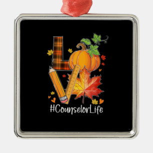 Adorno Metálico Asesor de Amor Vida Caída Hojas Otoño Temporada Bo