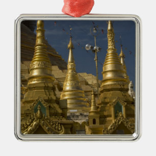 Adorno Metálico Asia, Myanmar, Yangon. Estupa dorada de Shwedagon