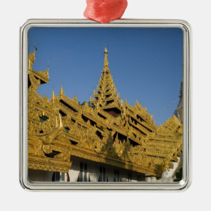 Adorno Metálico Asia, Myanmar, Yangon. Estupa dorada de Shwedagon