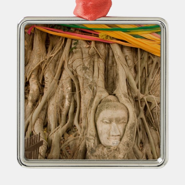 Adorno Metálico Asia, Tailandia, Siam, Buda en arbustos en (Frente)