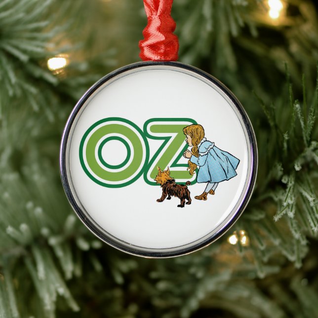 Adorno Metálico Asistente de cosecha de Oz Dorothy Toto con letras (Árbol)