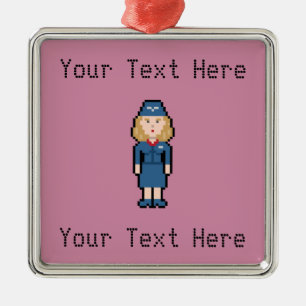 Adorno Metálico Asistente de vuelo de encargo del pixel