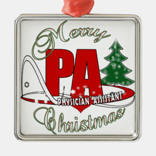 ADORNO METÁLICO ASISTENTE MÉDICO DE LA PA MERRY CHRISTMAS