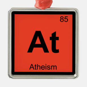Adorno Metálico At - Símbolo de química de filosofía ateística