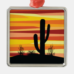 Adorno Metálico Atardecer del desierto geométrico