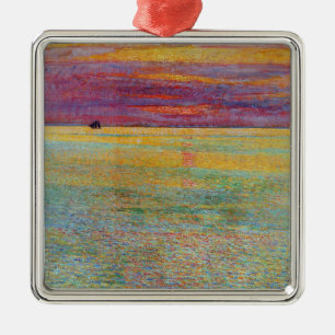 Adorno Metálico Atardecer en el mar (por Childe Hassam)