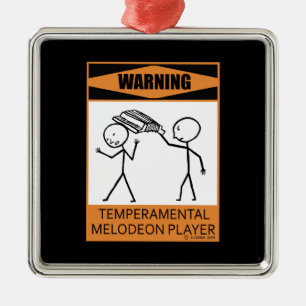 Adorno Metálico ¡Atención! Jugador de Melodeón Temperamental