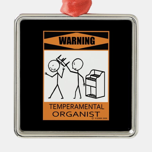 Adorno Metálico ¡Atención! Organista temperatura (Frente)