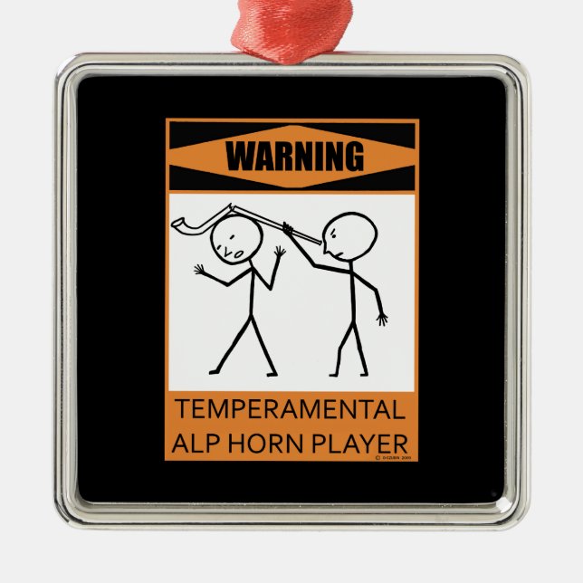 Adorno Metálico ¡Atención! Reproductor de Alphorn temperatura (Frente)