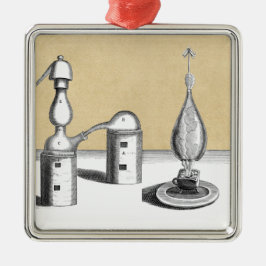 Adorno Metálico Athanor Alcheme Furnace y Alembic Flask