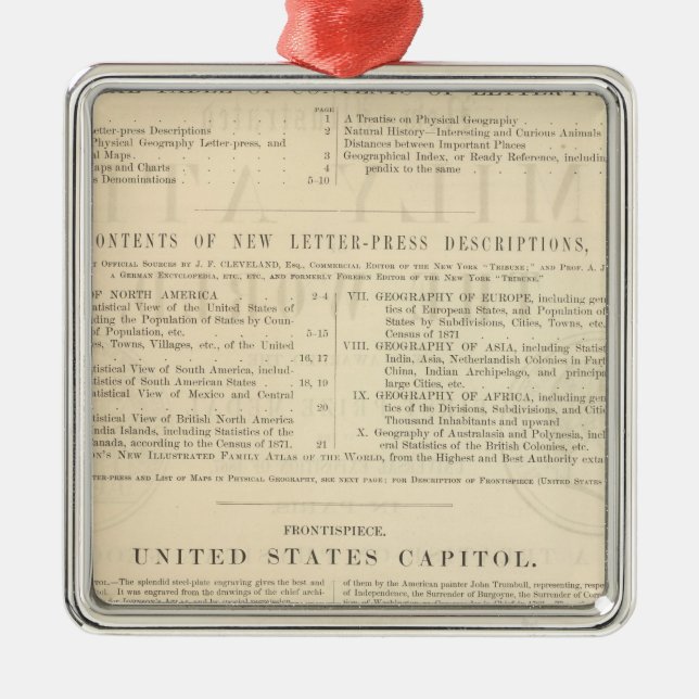 Adorno Metálico Atlas ilustrado de la familia de Johnson del dorso (Frente)