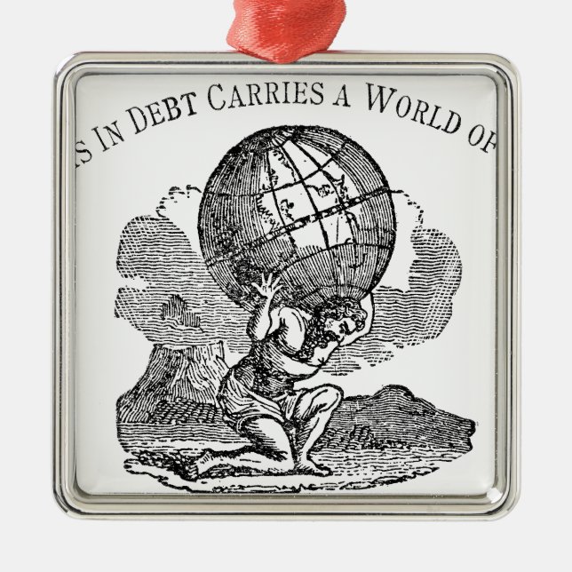 Adorno Metálico Atlas Shruged / Cita de deuda (Frente)