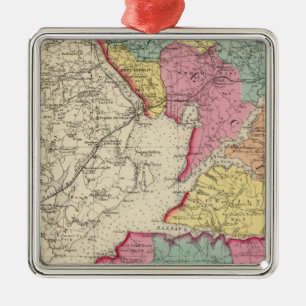 Adorno Metálico Atlas topográfico de los condados 2 de Maryland