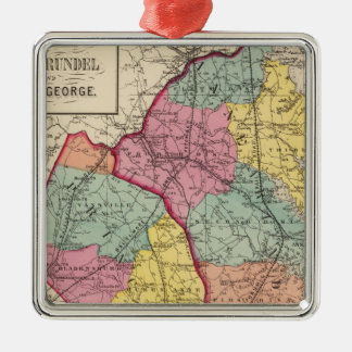 Adorno Metálico Atlas topográfico de los condados 4 de Maryland