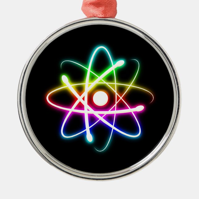 Adorno Metálico Átomo brillante colorido (Frente)