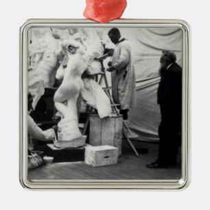 Adorno Metálico Auguste Rodin en su estudio de París