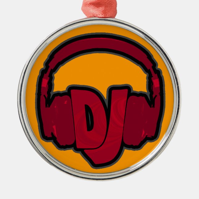 Adorno Metálico auriculares con DJ de música (Frente)
