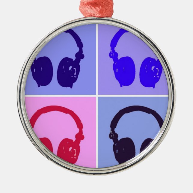 Adorno Metálico Auriculares de arte pop (Frente)