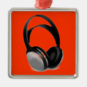 Adorno Metálico Auriculares de Pop Art