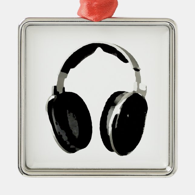 Adorno Metálico Auriculares de Pop Art (Frente)