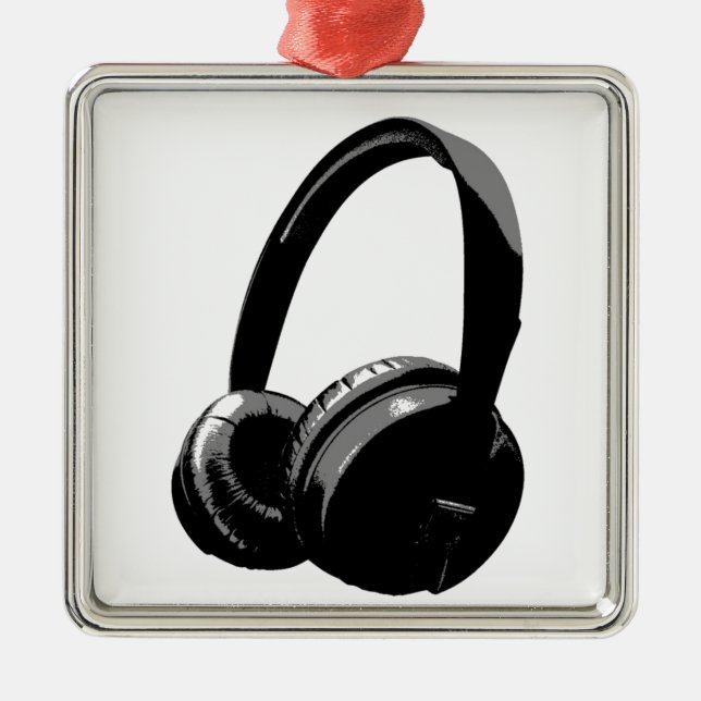 Adorno Metálico Auriculares de Pop Art (Frente)