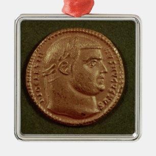 Adorno Metálico Aurífero de Diocletian que lleva una guirnalda de