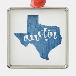 Adorno Metálico Austin, Texas Wood Grain