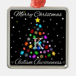 Adorno Metálico Autismo Árbol de Navidad de Snowflake