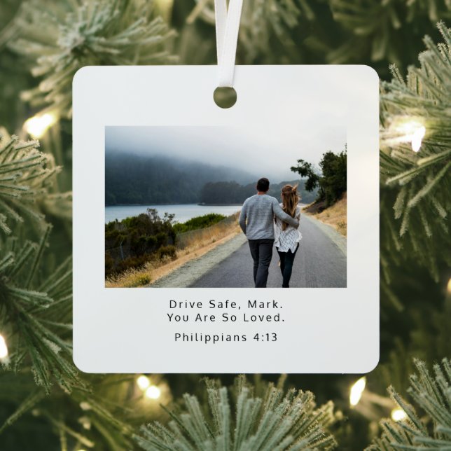 Adorno Metálico Auto fotográfico cristiano Drive Safe Philippians  (in situ)