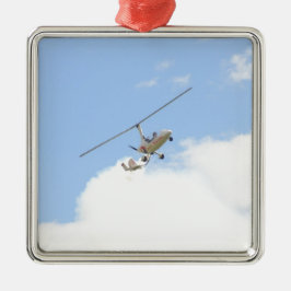 Adorno Metálico Autogiro en vuelo
