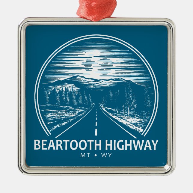 Adorno Metálico Autopista Beartooth Montana Wyoming Forest (Frente)