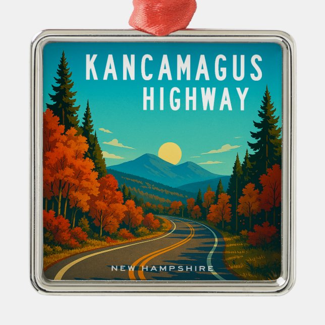 Adorno Metálico Autopista Kancamagus New Hampshire Sunset (Frente)