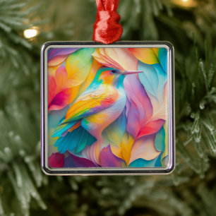 Adorno Metálico Aves de fantasía Pájaro de seda