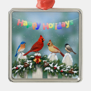 Adorno Metálico Aves de vacaciones y Navidades Garland