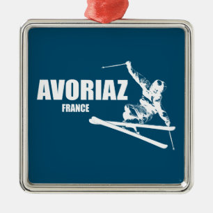Adorno Metálico Avoriaz France Skier