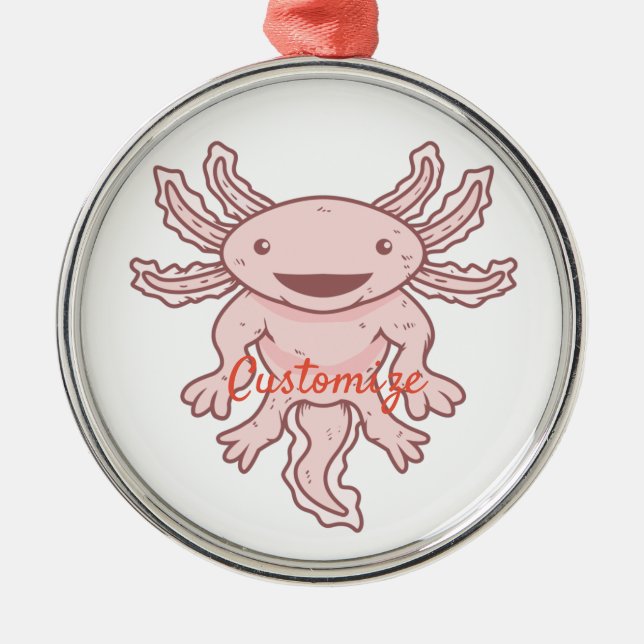 Adorno Metálico Axiolotl rosado lindo Thunder_Cove (Frente)