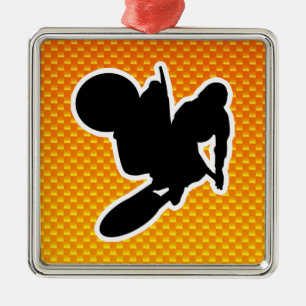 Adorno Metálico Azote amarillo-naranja del motocrós